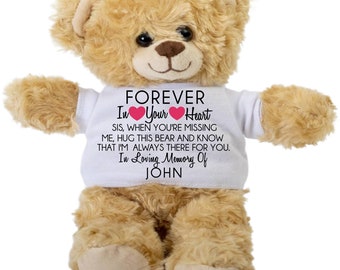 Sympathy Gift for Loss of Brother, Memory Bear Brother, Sympathy Memorial Bear, Loss of Brother Gift,  Gift for Grieving Sister,