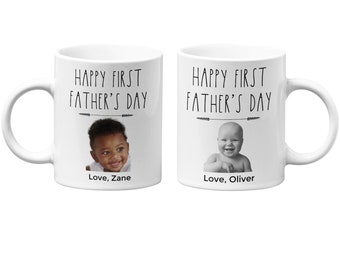 New Dad Gift Mug Personalized with Baby's Photo. 1st Father's Day, Happy First Father’s Day Coffee Cup, New Daddy Day Gift. Baby Photo Mug