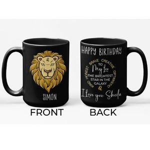 Leo Birthday Gift for Him, Leo Boyfriend Gift Mug, Personalized Leo Husband Birthday Coffee Cup, Leo Men Mug,