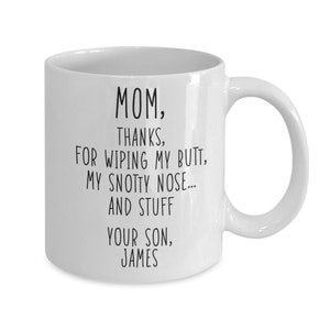 Gifts for Mom, Dear Mom Coffee Cup, Funny Gift from Son, Mother’s Day Gag Gift from Son, Mom Christmas Gift from Son