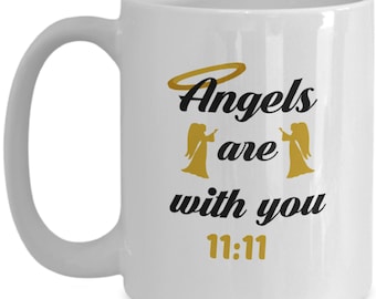 Angel Number Mug 1111, Angels Are With You Gift, Angel & Spirit Guide, Spiritual Numbers, Angel numbers Gift, 1111 Synchronicity Number Gift