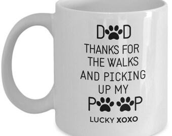 Dog Dad Photo Gift Mug, Personalized Father’s Day Photo Dog Dad Mug, Funny Custom Dog Dad Gift Cup,Thanks for Picking Up My Poop Dog Dad Mug