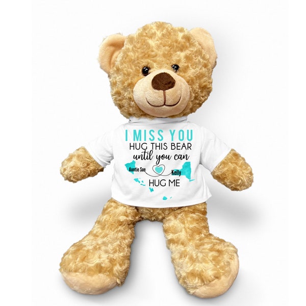 Cadeau pour relation longue distance, Cadeau vous me manquez, Petit ami, petite amie, Ours en peluche pense à vous, Nounours famille et amis Vous manquez