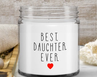 Regalo para hija, vela de vainilla para hija, vela para la mejor hija, regalo de mamá, cumpleaños, graduación, San Valentín, Navidad