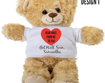 Regalo para desear una pronta recuperación, Osito de peluche, Animal de peluche, Oso de peluche personalizado, Abrazos de pronta recuperación, Un cálido abrazo para descansar y recuperarse