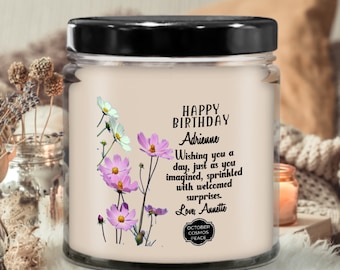 October Birthday Gift, Personalized October Birth Month Flower Candle, Custom October Birthday Candle Gift for Her October Birth Flower Gift