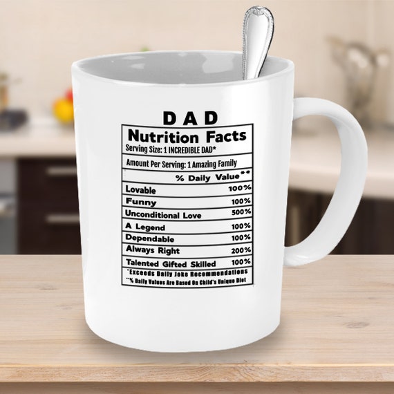 dad nutrition facts mug