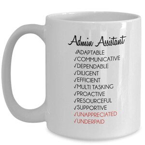 Presente engraçado para administrador, caneca para o Dia dos Profissionais Administrativos, caneca sarcástica para funcionário, presente de agradecimento para funcionário, presente de agradecimento para secretária