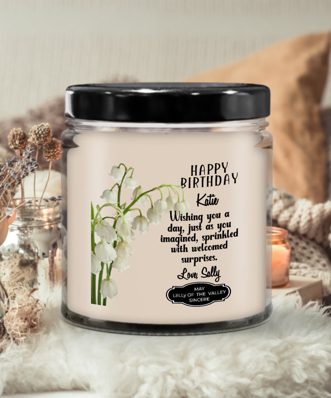 May Birthday Candle, May Birth Flower Gift, May Birthday Gifts for Her