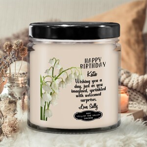 May Birthday Candle, May Birth Flower Gift, May Birthday Gifts for Her,  May Candles for Women, For Female Teens, May Gemini Gift Candle