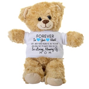 Memory Bear, Sympathy Bear, Loss of Mom, Mother sympathy Gifts, Loss of Loved Ones, Loss of Dad, Children Keepsake Memorial Teddy Bear Gift