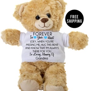 Memory Bear, Memorial Bear, Sympathy Bear, Memorial Teddy Bear, Memorial Stuffed Animal, Grief Teddy Bear, Forever in Our Heart Teddy Bear