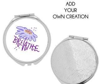 Custom Pocket Mirror, Custom Compact Mirror, Personalize with Your Own Logo, Image, Design, Text, Personalized Compact Mirror