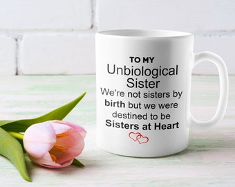 Tazza regalo per sorelle non biologiche, regalo per amiche sorelle, regalo per la migliore amica, tazza regalo per la migliore amica, regalo per sorelle nel cuore