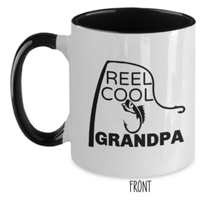 Tazza Reel Cool Grandpa, regalo per la festa del papà dedicata alla pesca, tazza regalo divertente per nonni pescatori, regalo personalizzato per amanti dei pesci, idea regalo per nonni