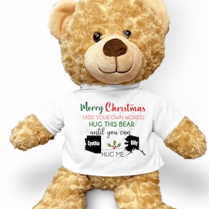 Christmas Long Distance Relationship Gift, Christmas Gift for Boyfriend, Christmas Gift Girlfriend, Thinking of You Teddy Bear, Stuff Animal