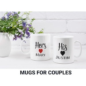 Couples Mug Set, His and Hers Coffee Mug, Valentines Gift for Him, For Her, Love Mug for Boyfriend, Girlfriend, Fiancée, Anniversary Gift