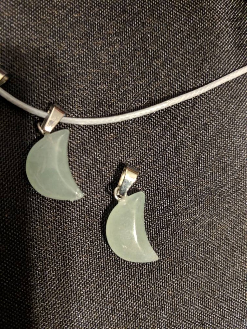 Crystal moon charm necklace
