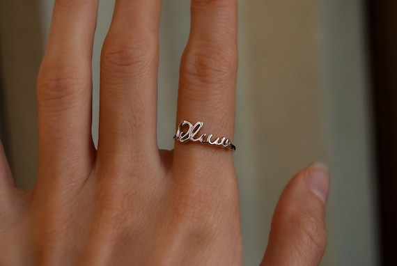 Vintage Letter Ring Plated Heart + Letter Design U Got An - Temu