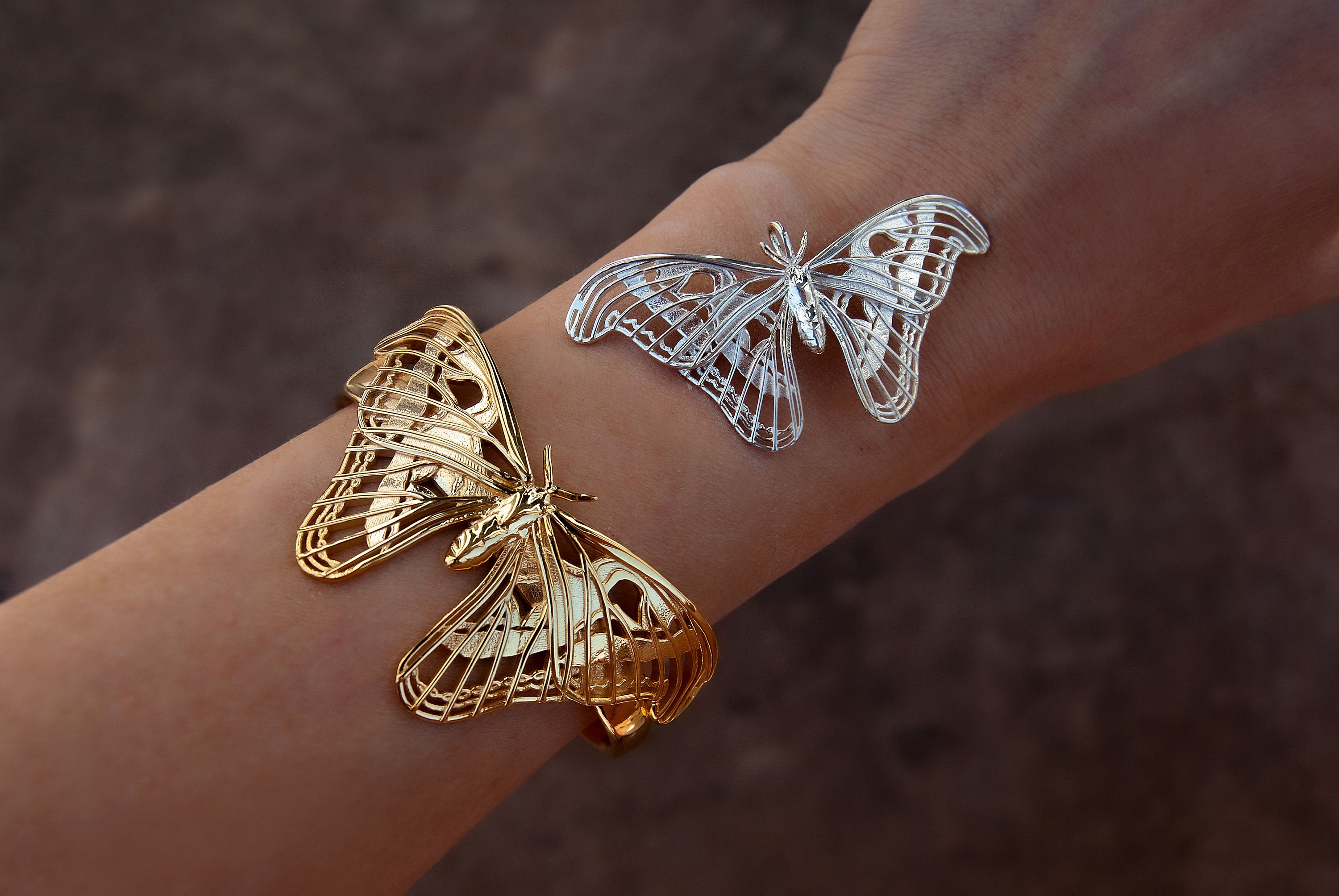 Atlas Moth Bracelet, Butterfly Bracelet, Gold Butterfly