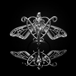 Monarch Butterfly Nymph Ring, Sterling silver