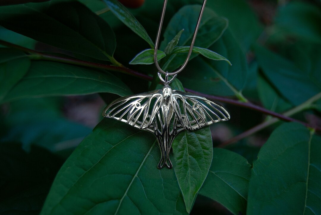 Sterling Silver Luna Moth Pendant: Spanish Moon Moth Jewelry (chain Not ...