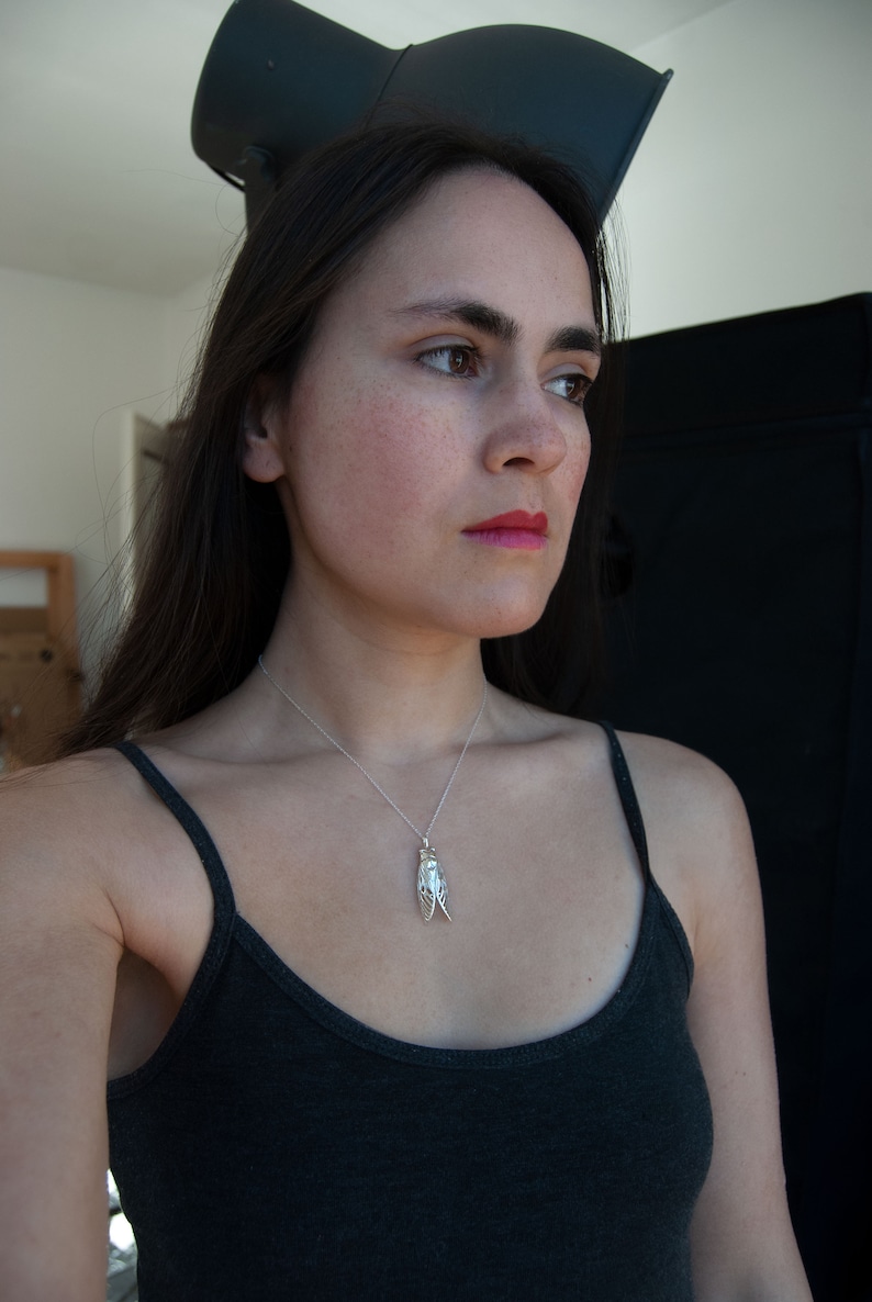 Cicada gold necklace Insect necklace Cicada jewelry Insect pendant Cicada silver pendant