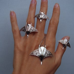 Manta Ray ring, Solid 925 Sterling Silver Manta Ray Ring, Stingray rings, Ocean sealife Jewelry