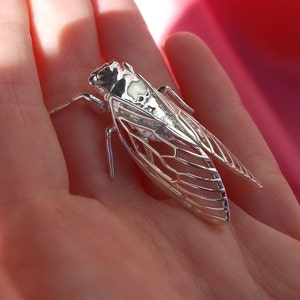 Cicada silver pendant, Cicada gold necklace, Cicada jewelry, Insect pendant, Insect necklace, CHAIN NOT INCLUDED