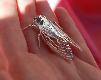 Cicada silver pendant, Cicada gold necklace, Cicada jewelry, Insect pendant, Insect necklace, CHAIN NOT INCLUDED