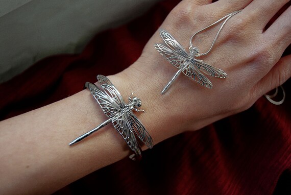 Silver Dragonfly Bracelet Gold Butterfly Bracelet Gold Dragonfly