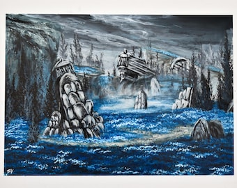 Cerulean Coast | Original Painting from Elden Ring