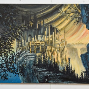 Belurat Tower Settlement, elden ring, elden ring art, dark souls, dark souls 3, bloodborne, dark souls painting, video game fanart