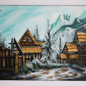 Winterhold, gaming, game art, video game, videogames, fanart, fantasy, fantasy art, landscape art, gaming merchandise, video game art