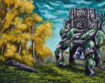 Walking Mausoleum Print, elden ring, elden ring art, dark souls, dark souls 3, fanart, video game art, ranni the Witch, fantasy art