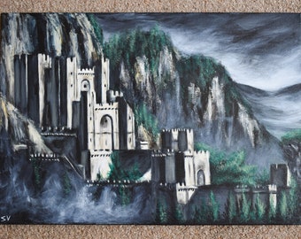 Kaer Morhen, The Witcher 3, The Witcher, arte de The Witcher 3, fanart de videojuegos, Geralt de Rivia, Ciri, Yennefer, pintura de The Witcher