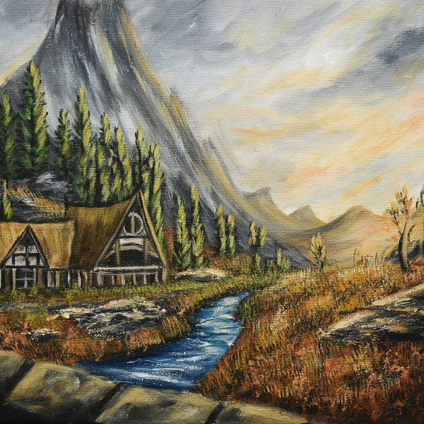 Impression Honningbrew Meadery A5, skyrim, produits dérivés skyrim, fanart skyrim, peinture skyrim, produits anciens parchemins, anciens parchemins, eso