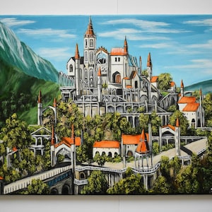 Beauclair, witcher 3, the witcher, the witcher merchandise, video game art, video game merchandise, fantasy painting, geralt of rivia, ciri