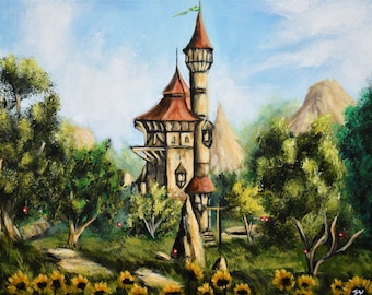 Wydruk Serene Tower, gry, grafika do gier, gra wideo, gry wideo, fanart, fantasy, sztuka fantasy, sztuka krajobrazowa, gadżety do gier,
