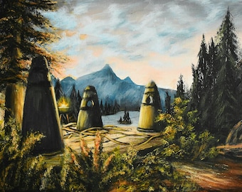 裂け谷のプリント、指輪物語、ホビット、アートプリント、ファンタジー