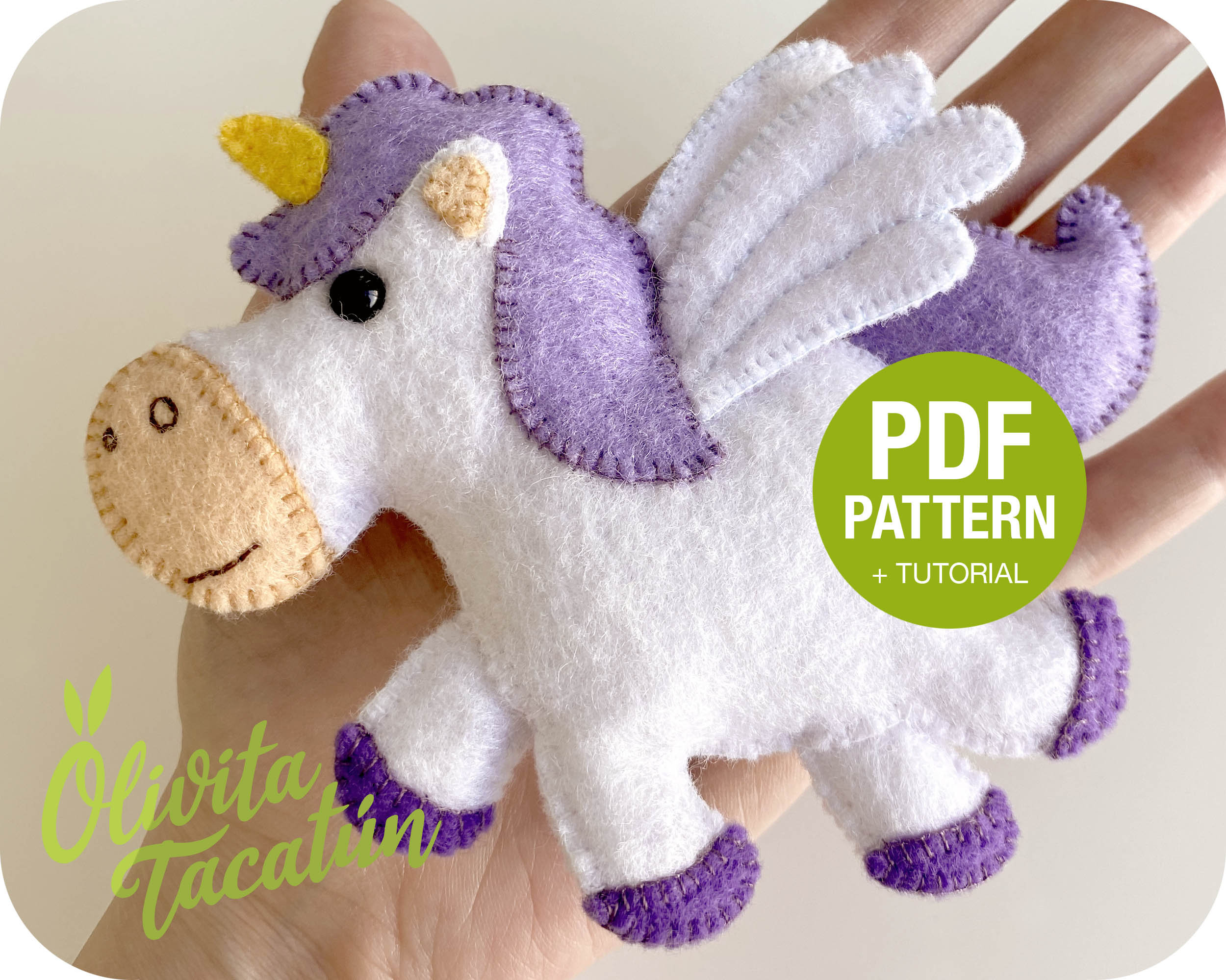 PDF Pattern Tutorial: Felt Unicorn - Etsy
