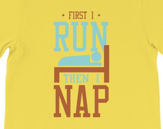 Running Shirt Women's | Funny Workout Shirt | First I Run, Then I Nap Statement Tee