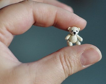 Micro miniatures teddy bear: supernatural gifts teddy bear miniature animals, tooth fairy gift, tiny cute things