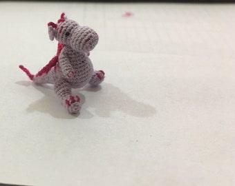 Micro miniatures dinosaur figurine, micro crochet tiny stuffed animals: tiny cute things