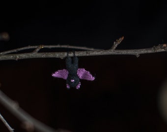 Micro miniature Vampire bat Halloween miniature monster: micro crochet halloween decoration halloween miniatures