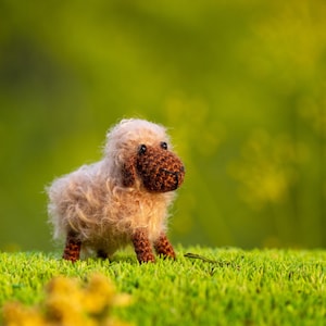 Miniature sheep crochet animals - dollhouse micro miniatures, miniature crochet animals funny gift, mini animals crochet art