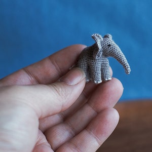 Miniature Elephant – Tiny Crochet Amigurumi Elephant, Handmade Collectible Animal Figurine, Dollhouse Decor, Pocket Gift