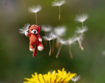 Crochet Tiger Miniature – Handmade 1-Inch Cotton Stuffed Animal
