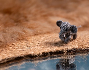 Micro crochet miniature animal elephant: tiny cute things elephant gifts