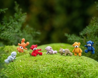 Micro Crochet Teddy Bears – Handmade Rainbow Miniature Collectibles